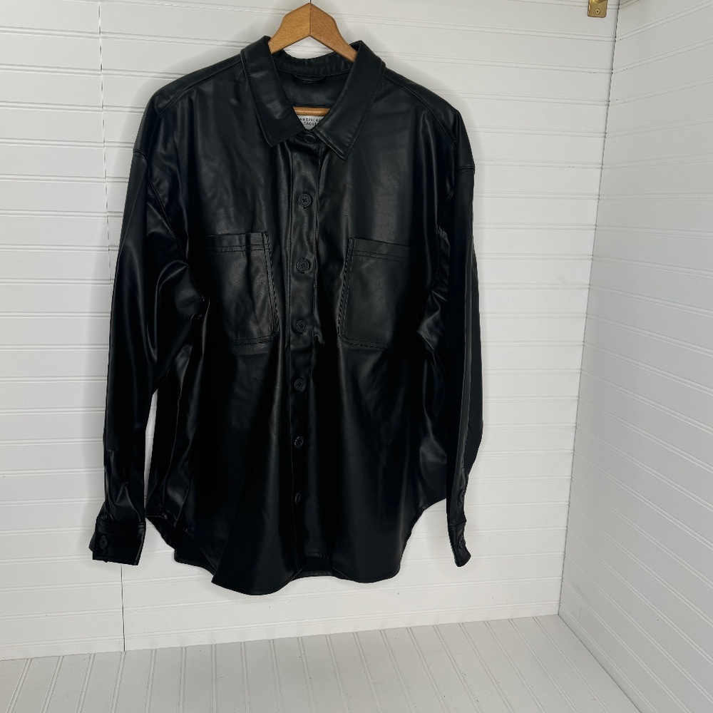 NEW American Eagle Outfitters XXL Faux Leather Shirt Jacket